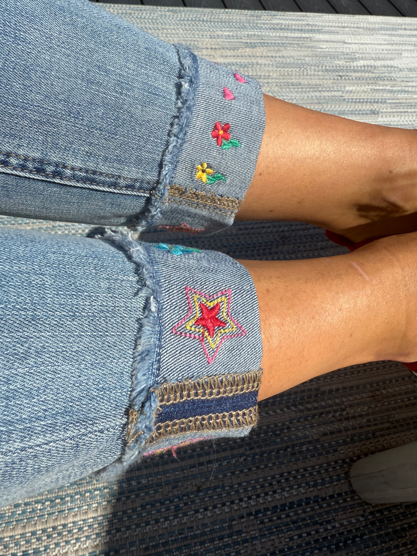 Whimsical Wonder Cuff Denim Jeans Cuffs
