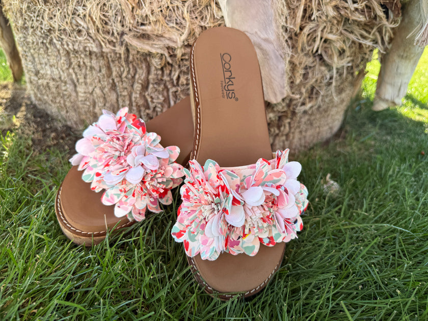 Wildflower - White Floral Women’s Wedge Shoe