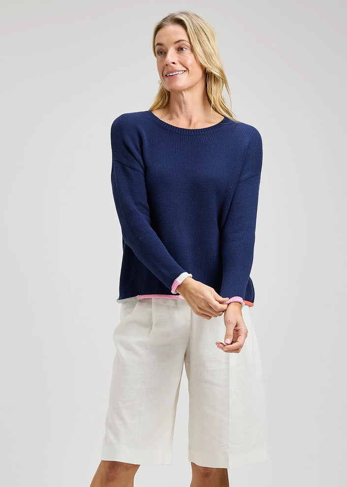 Ella Bottom Detail Sweater navy