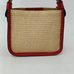 Zoe Raffia & Leather Summer Woven Handbag - Red_Back