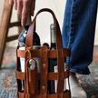 Leather Wine Tote | Tan