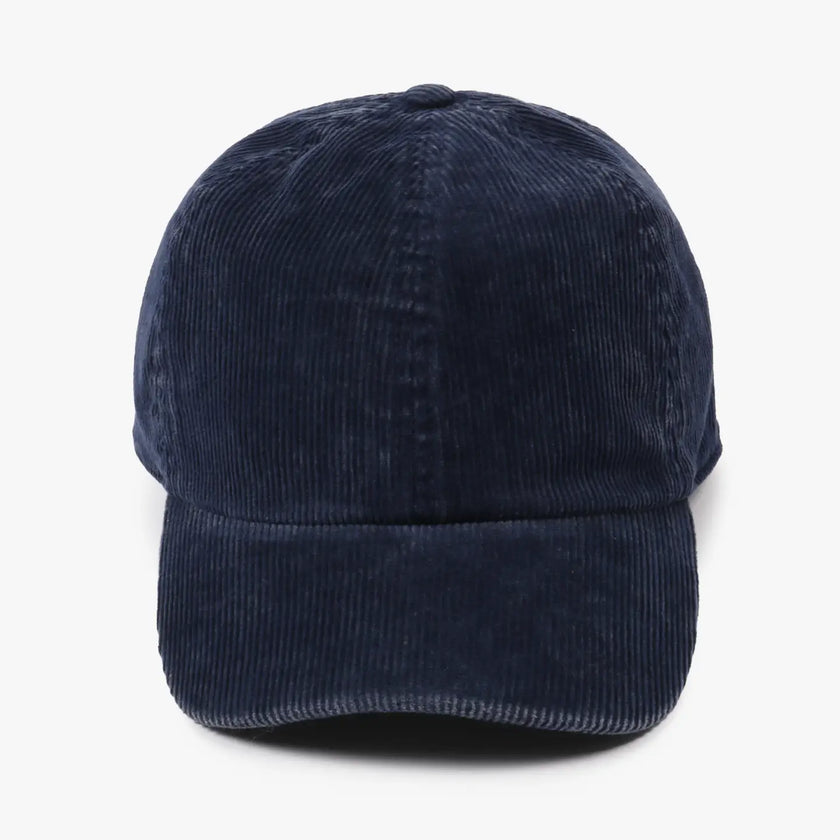 Solid Acid Wash Cotton Corduroy Fall Winter Baseball Cap - Navy