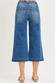 High Rise-Crop Wide-Double Button Detail Jeans back