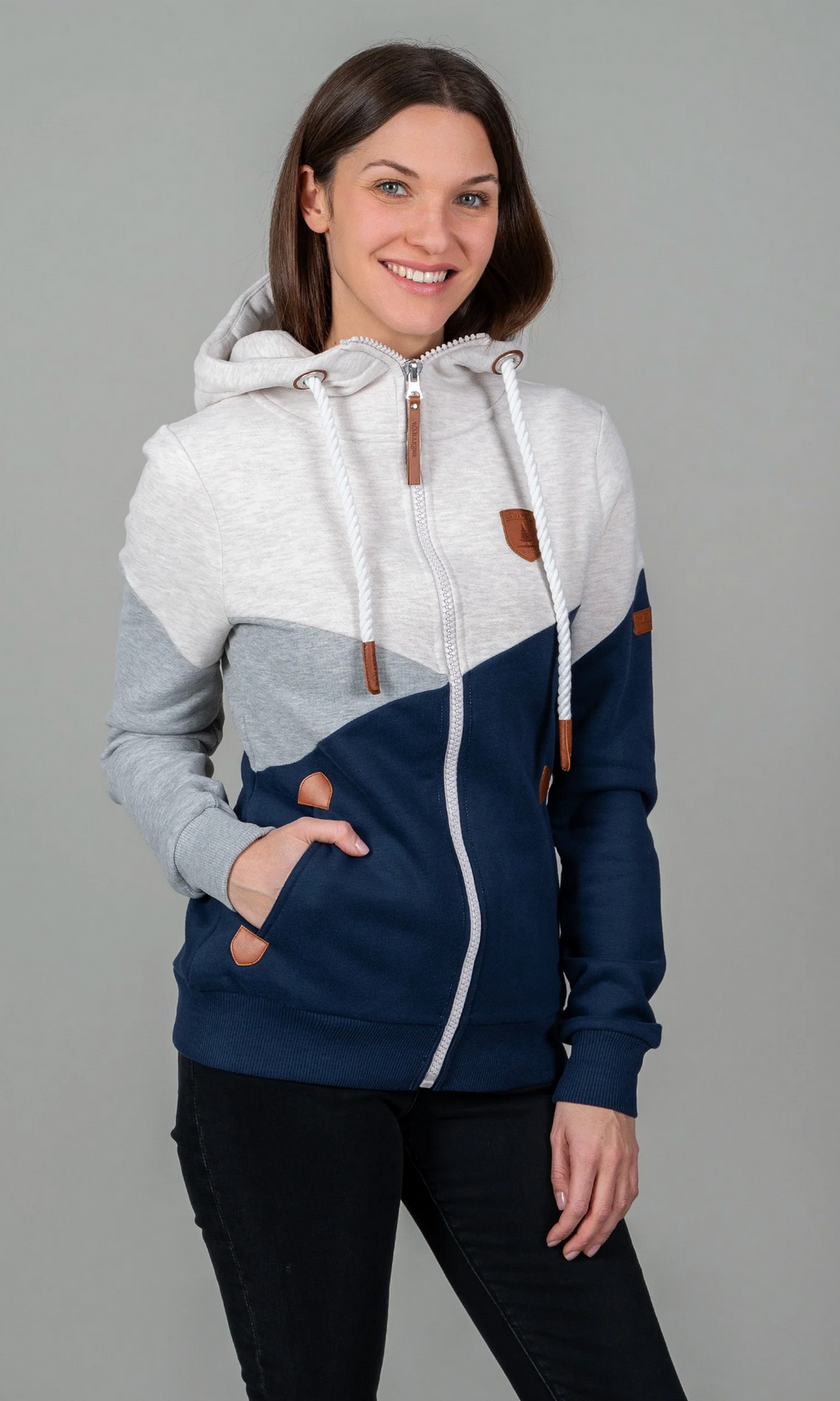 Wanakome ROXETTE Full Zip Hoodie oxford blue mix
