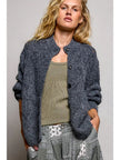 Mabel Relaxed Knit Pointelle Trim Cardigan