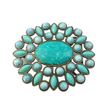 Oval Western Floral Turquoise Beads Belt Buckle - Blue