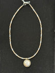 Coin Pearls with Taupe Mix Beaded Necklace nw 24 46