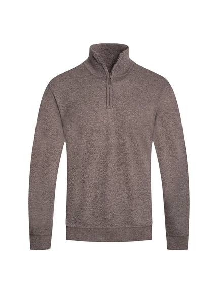 Mens Solid Quarter-Zip Knit Sweater