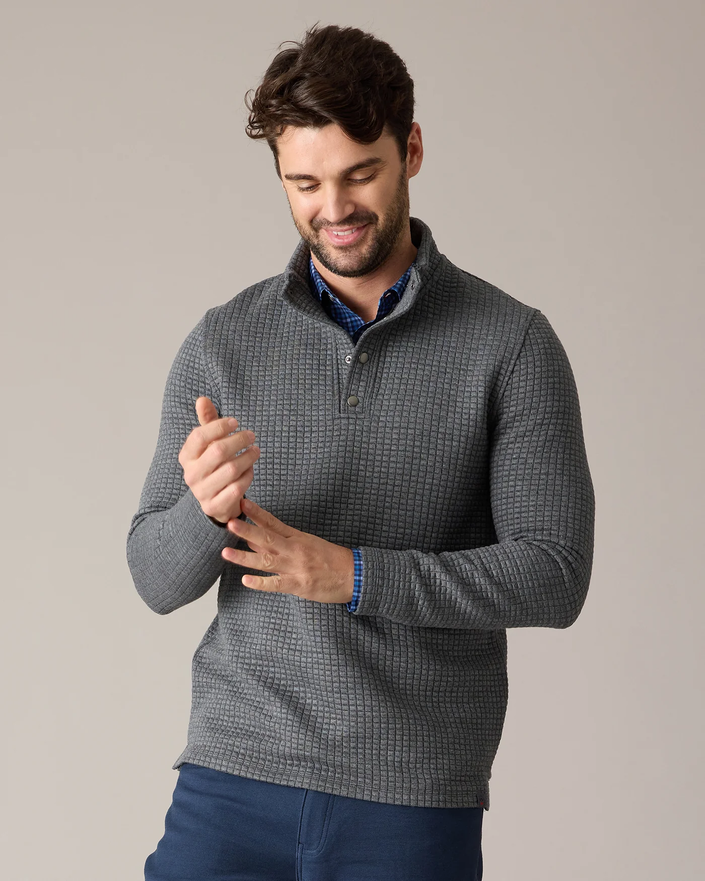 SILVERTON QUILTED SNAP MOCK NECK