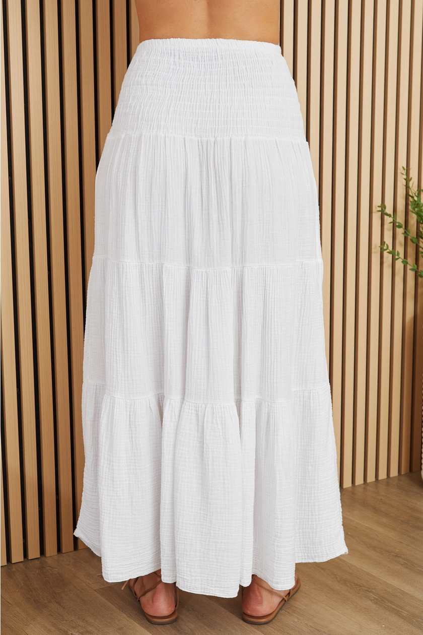 TIERED COTTON SKIRT
