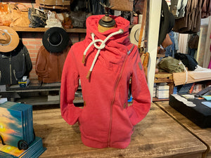 Wanakome Hestia  Zip Cowl Neck Rosso