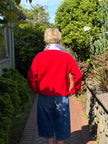 Classic Button Front Cardigan Red
