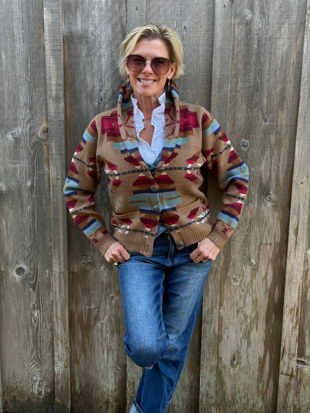 Painted Mesa Cardigan-front