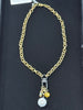 Textured Gold Chain with Lock and Pearl Coin nw 23 59