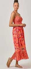 Twist Adorn Smocked Maxi Dress