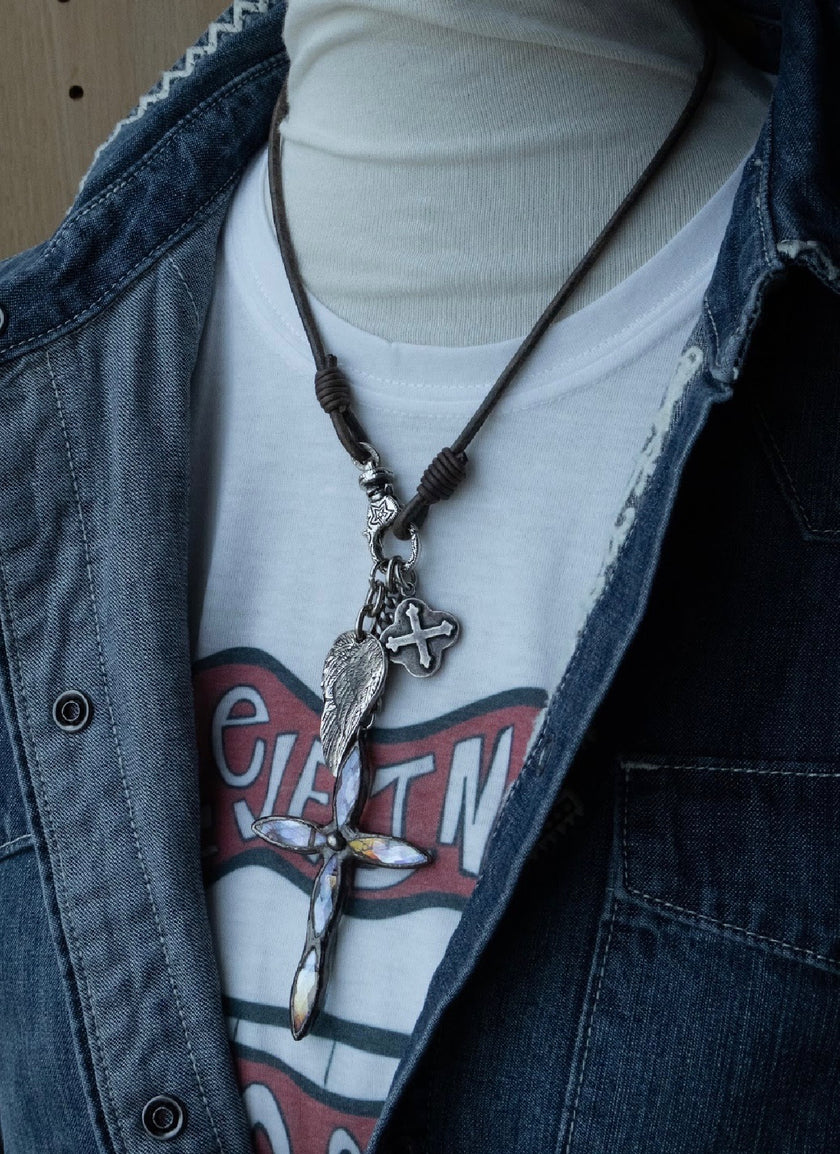 Cross Charm Necklace styled