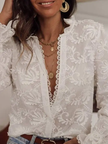 Kari Lace EMB Sheer Blouse