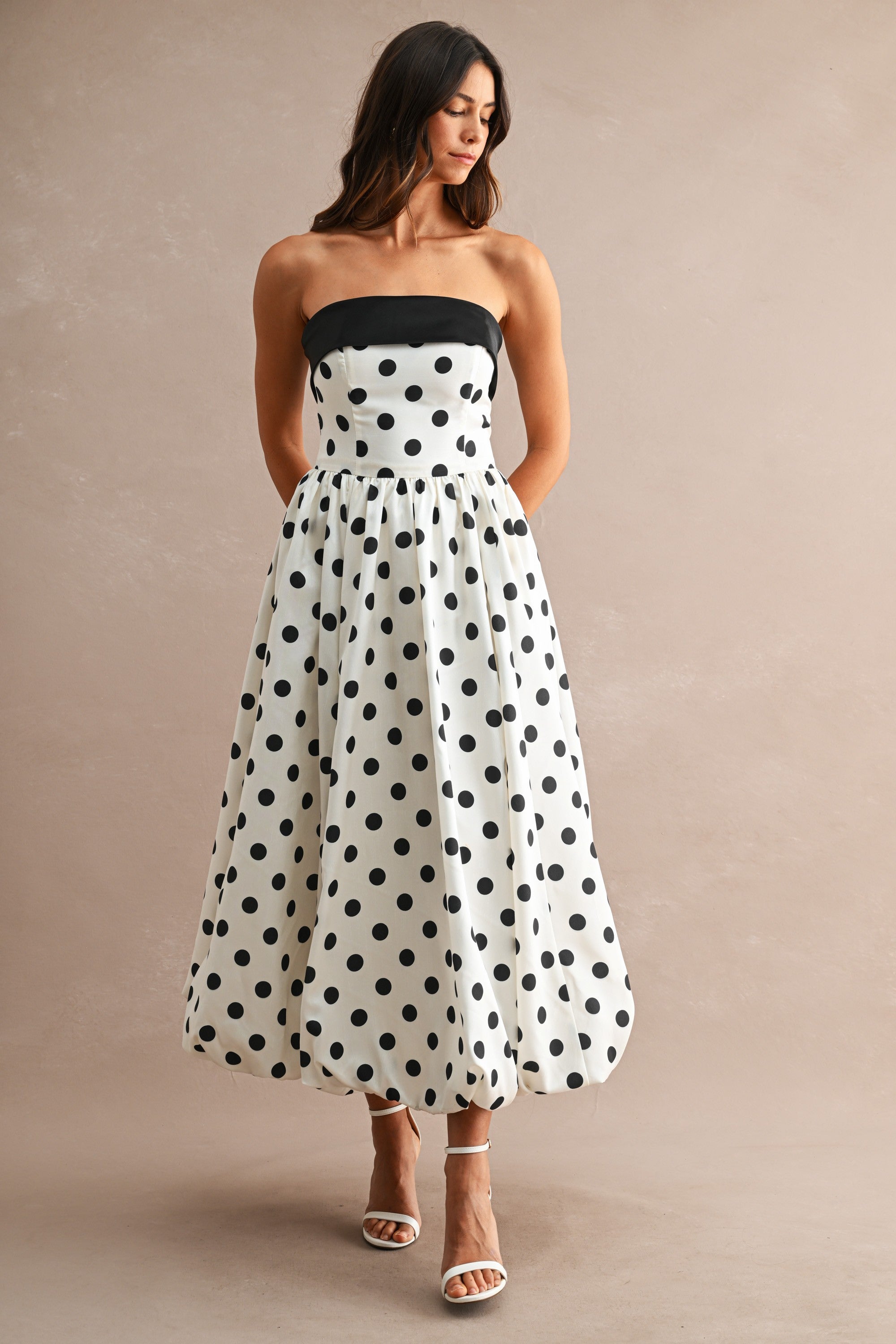 The Tricia Polka Dot Midi Dress