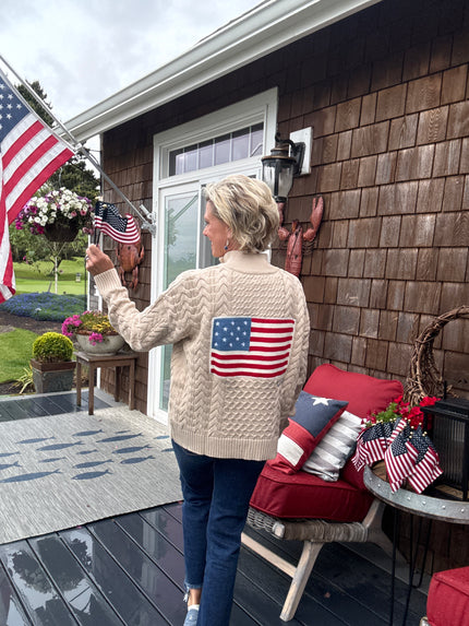 1/2 Zip 1776 Flag Sweater
