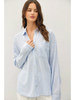 Hairline Stripe Button Down Shirt chambray