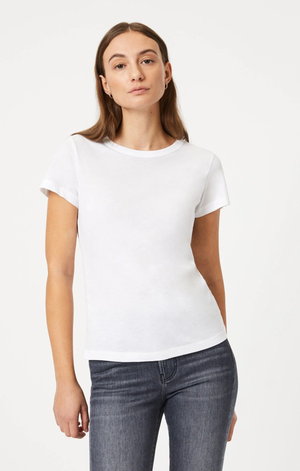 White Janet Basic SS Crew T-Shirt