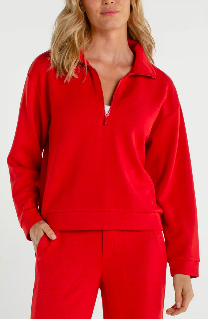 Half Zip Popover Long Sleeve Top