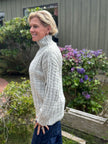 The Sophia Waffle Weave Sweater, lt melange gray-side