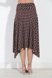 Charlie Bias Cut MIDI Skirt, brown/white-back