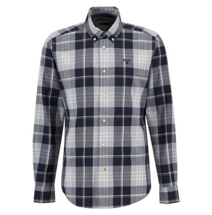 Barbour Edgar Tailored Check Shirt, mineral blue-front
