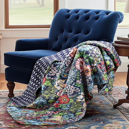 Night Garden Quilted Throw-Multi
