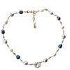 Denim Pearl Short Crystal Necklace