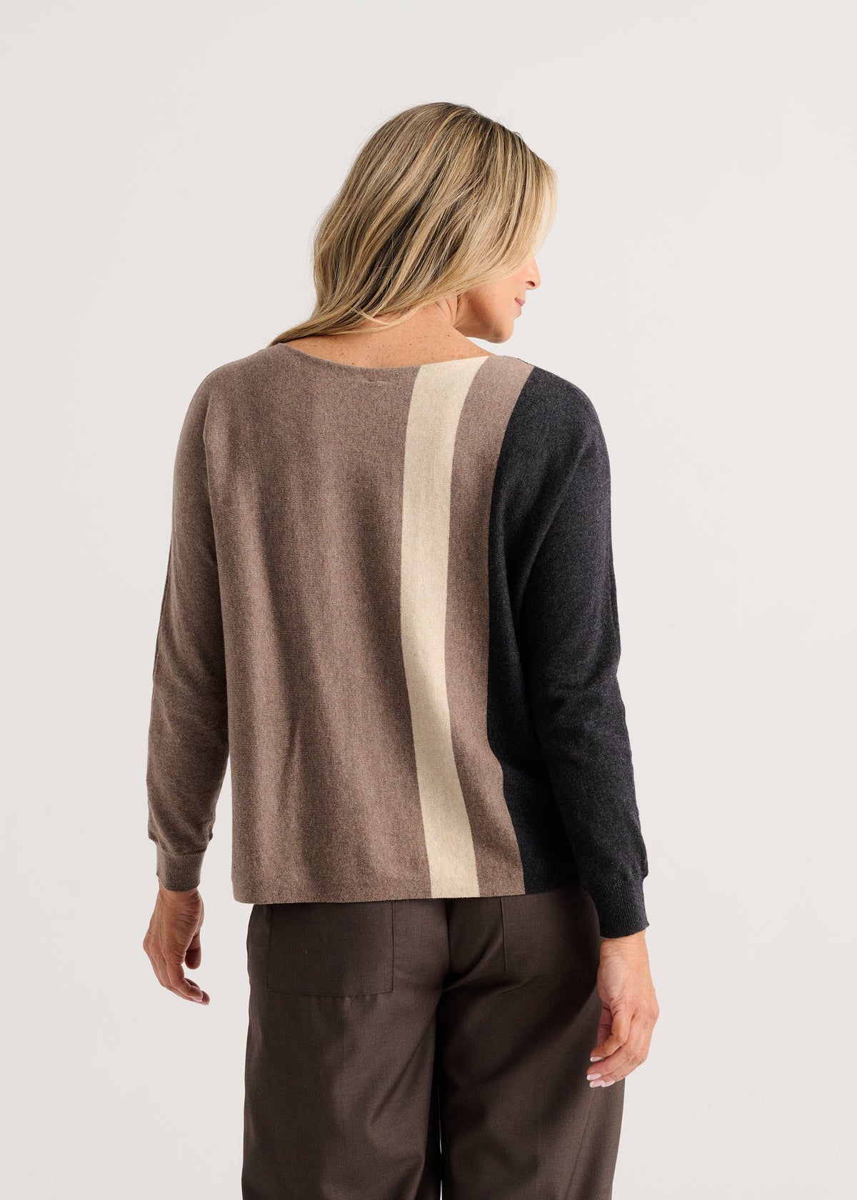 Vertical Line Sweater, walnut-back