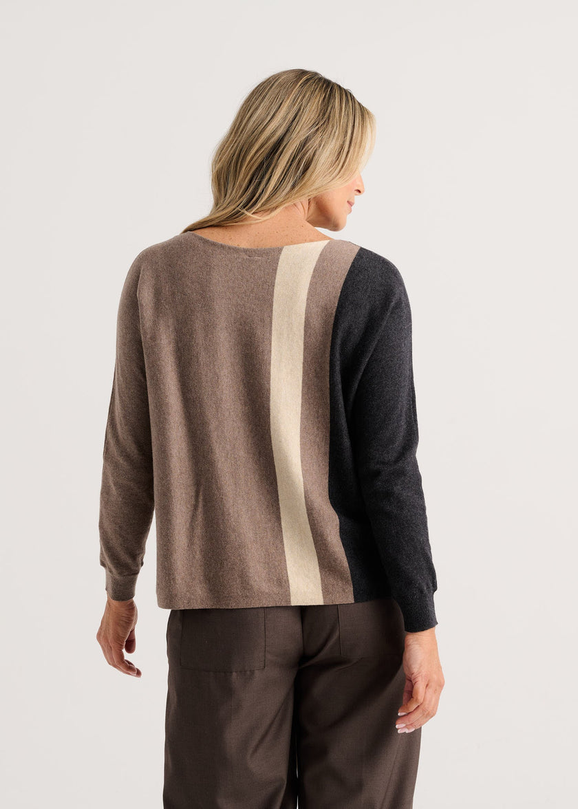 Vertical Line Sweater, walnut-back