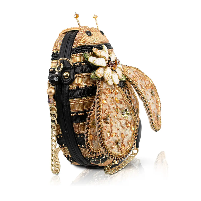 Sweet As Honey Bee Gold and Black Handbag front/side