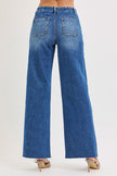 Evelyn Slouchy Wide Leg Jeans W Patch Pocket back