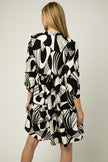 Marie LS Surplice Abstract Dress back