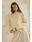 Everyday Cozy Stripe Knit Sweater butter lemon
