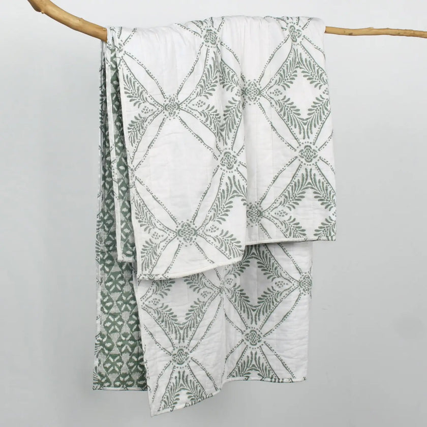 Kemala Sage Quilted Throw