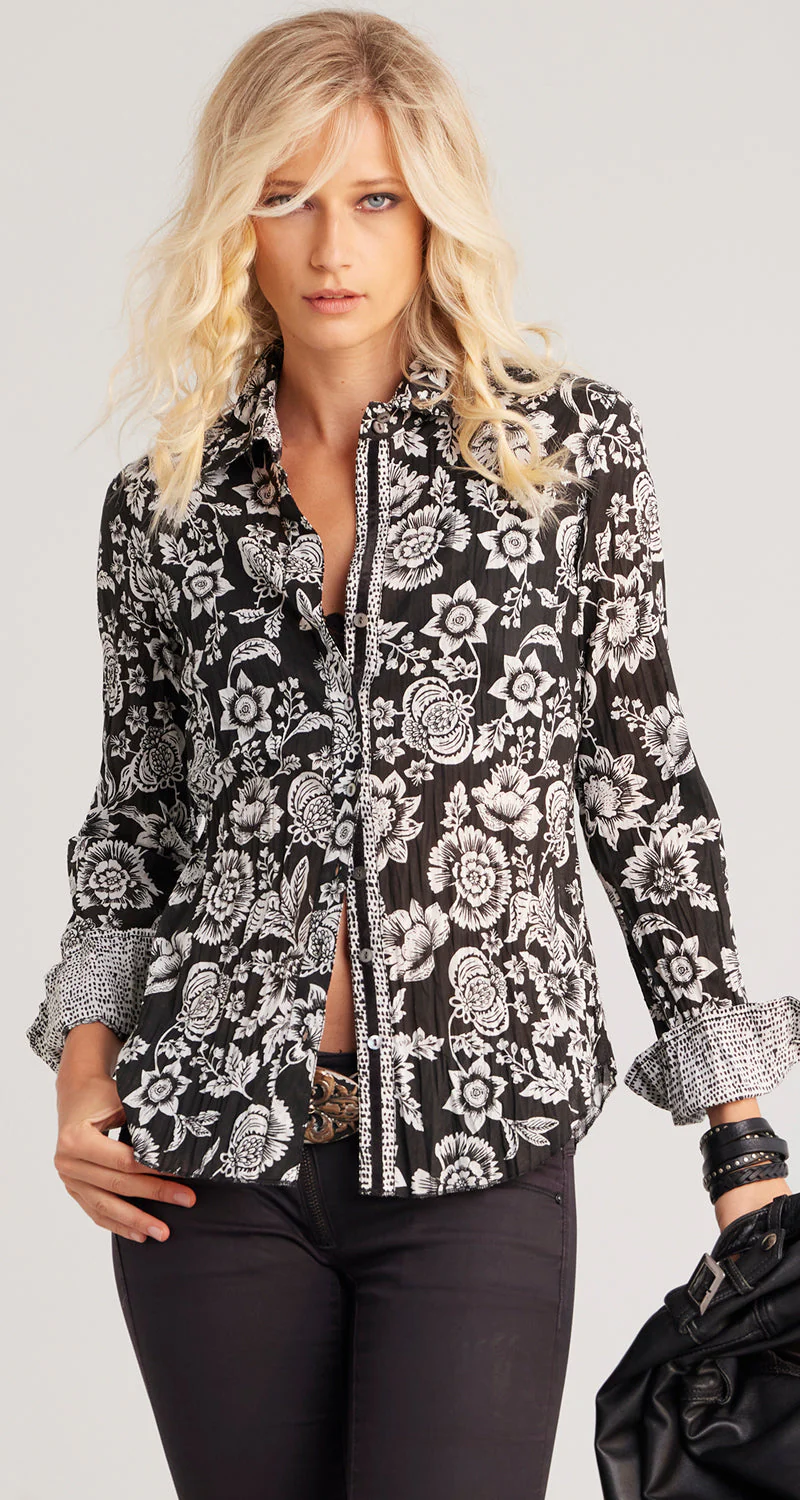 CANTERBURY BLACK BUTTON DOWN SHIRT