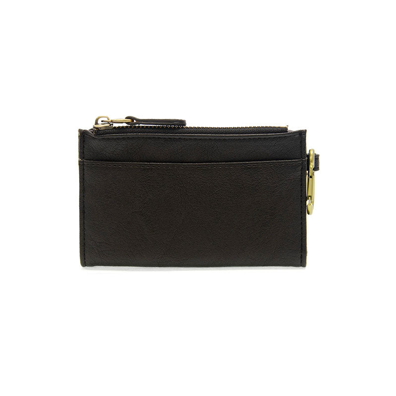 Bobbie Bifold Wallet with Carabiner black front
