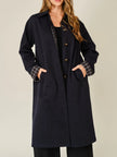 Adaline Detachable Scarf Trench Coat, navy-front