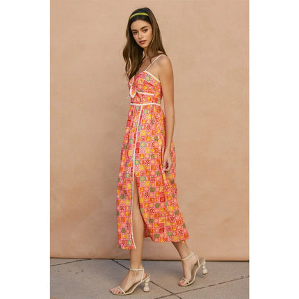 Sugar Crush Sleeveless Contrast Binding Maxi Dress side