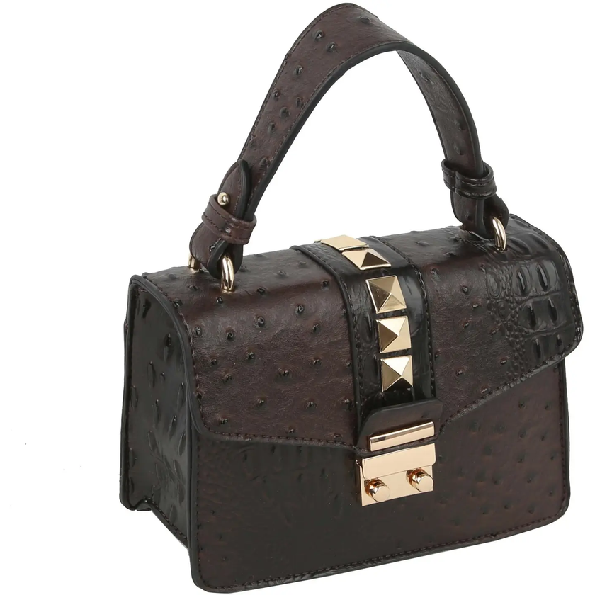 Women's Satchel Purse - Vegan Leather brown front