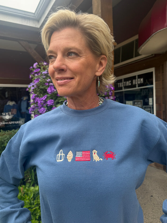 Weekend At Cannon Beach Sweatshirt, indigo-detail