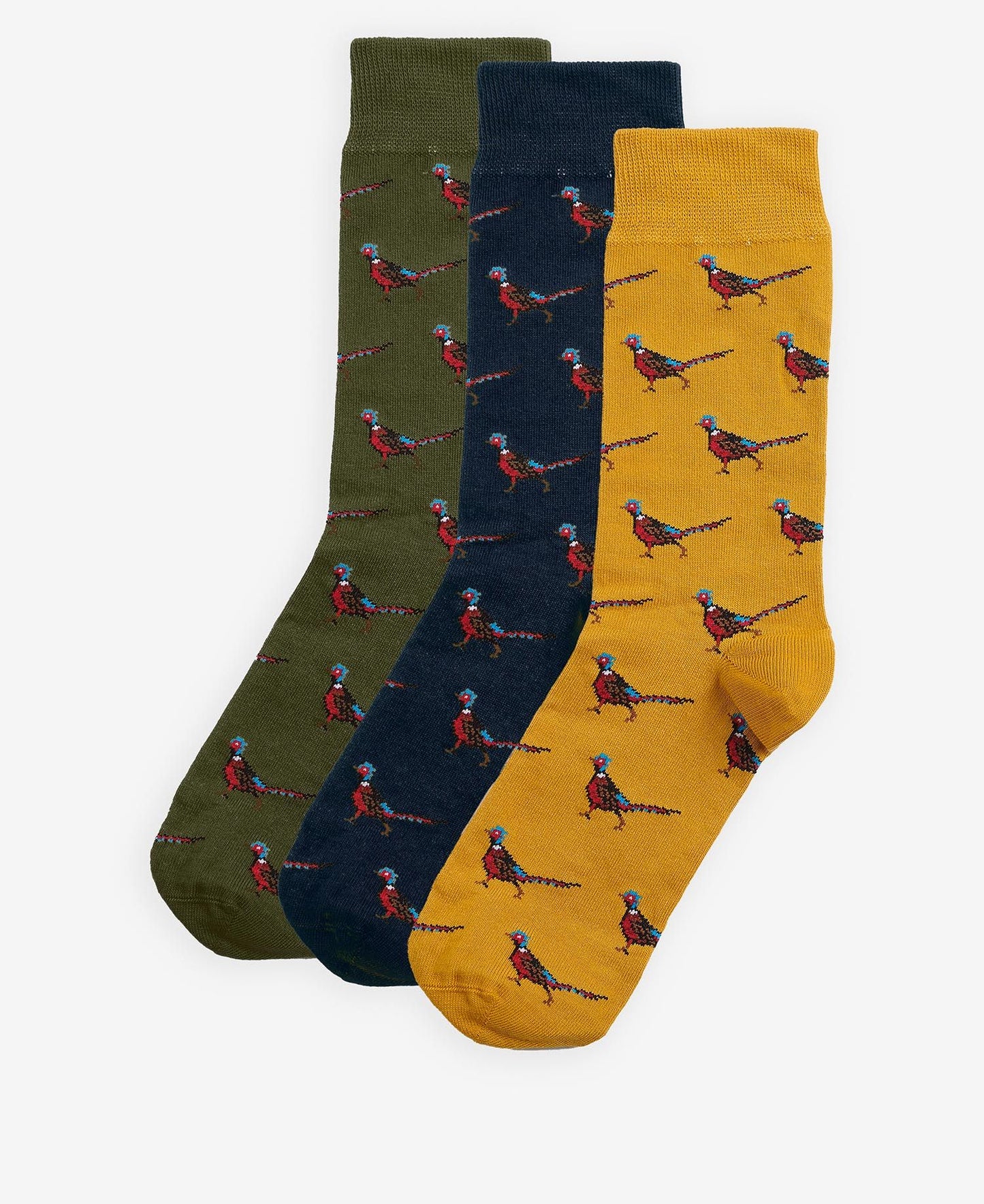 Barbour Pheasant Socks Gift Box Forest Mist | One Size pattern
