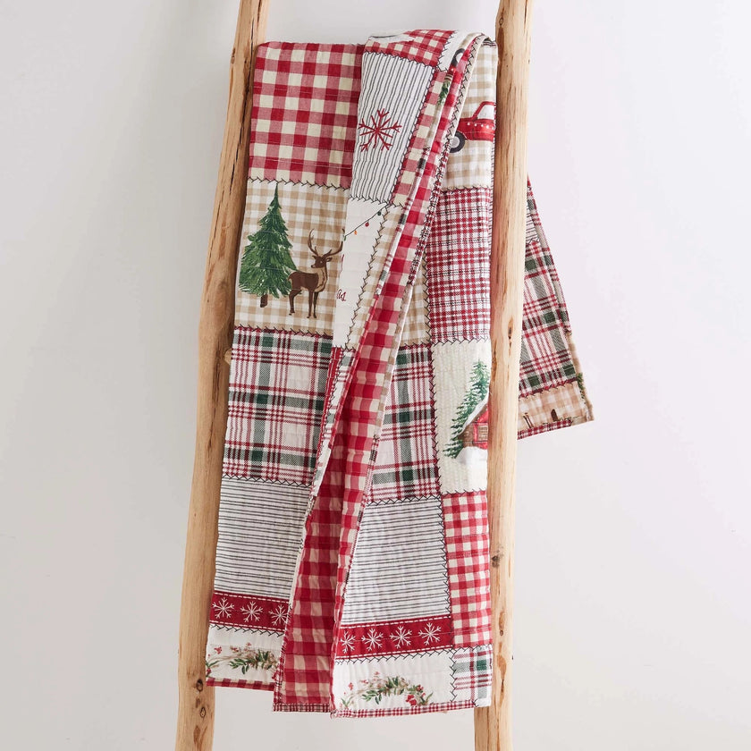 Home For Christmas Quilted Throw