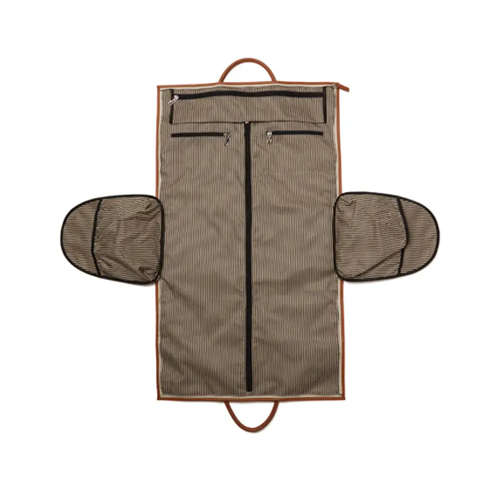 Capri 2-N-1 Garment Bag CO-3257 | Brown fully open 