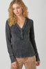 Washed Thermal Henley Top