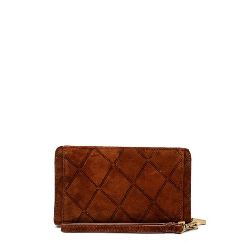 bryant wallet chocolate diamond suede/antique gold NA back
