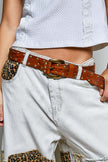 All Over Antique Brass Leather Belt
